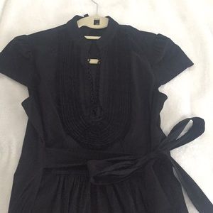 Black V-Neck Mini Dress